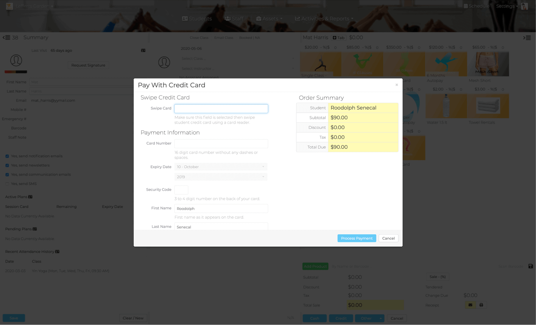 Credit Card Processing page