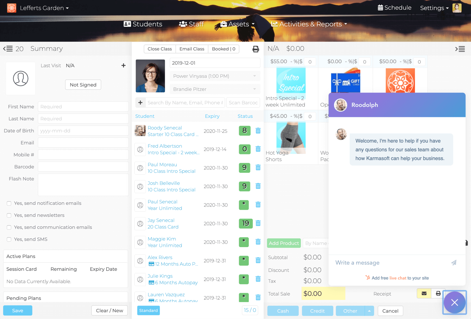 Dashboard with chat