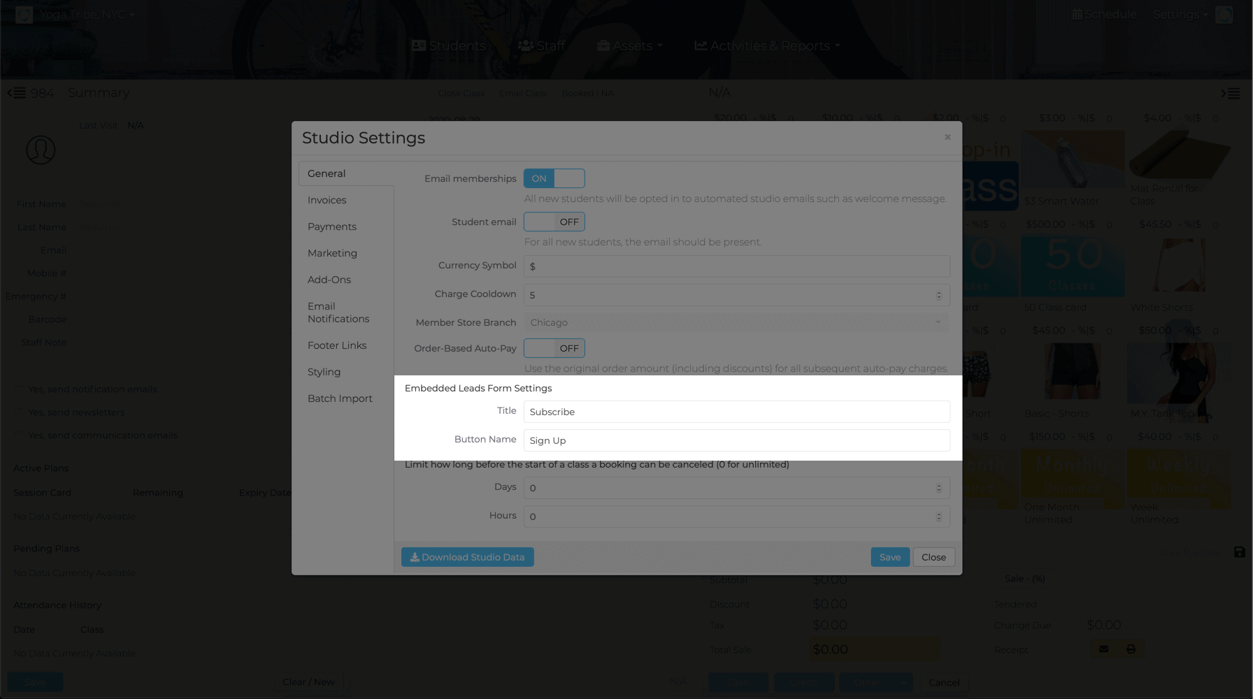 Leads Capture form