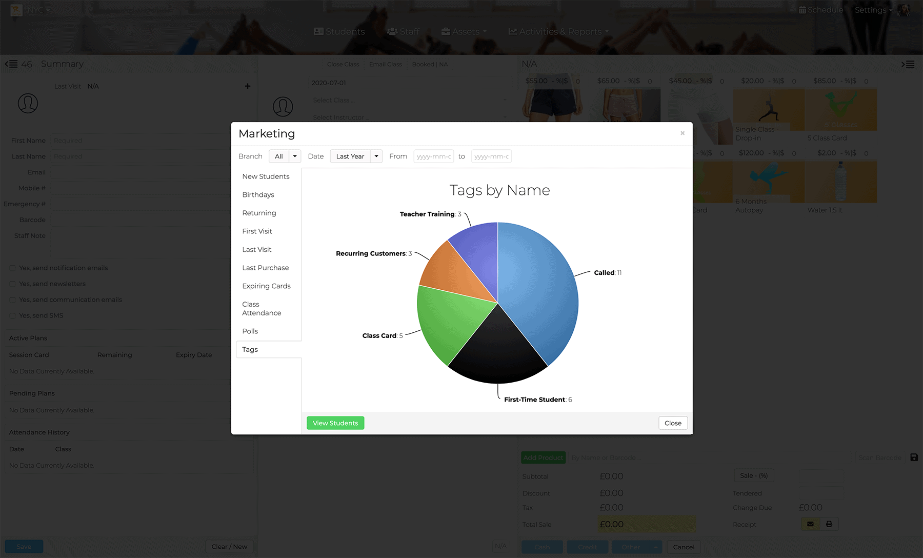 Reports Marketing tags